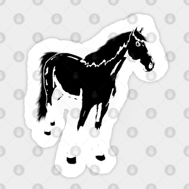 Colorful Animals - black horse Sticker by RedHeadAmazona